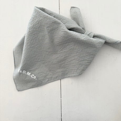 オールドマンズテーラー SILK COTTON BLOCK&GINGHAM SCARF・Blue