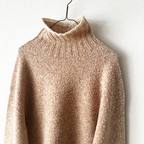 qiri　wool cashmere mix color turtleneck knit・light mix