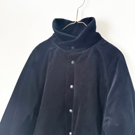 atelier naruse corduroy padded balmacaan jacket・dark navy