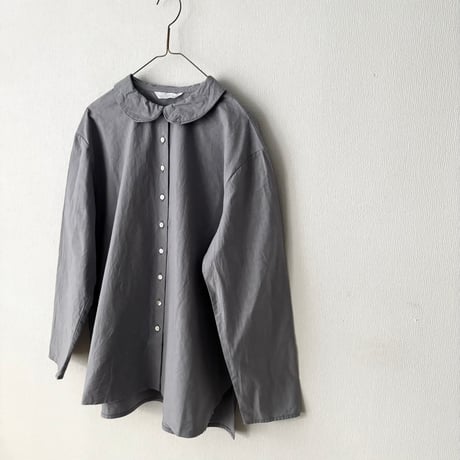 homspun バルキーシーチング フラットカラーブラウス