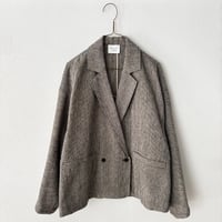 yuni コットンアクリルウール tailored short cocoon jacket