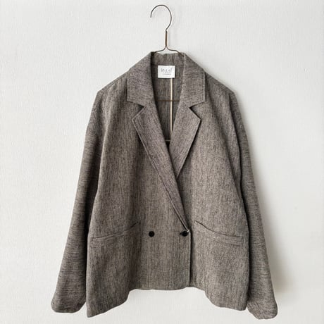 yuni コットンアクリルウール tailored short cocoon jacket