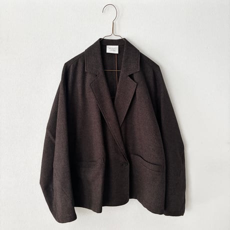 yuni コットンアクリルウール tailored short cocoon jacket