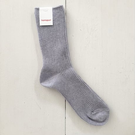 homspun 綿コーマ 糸起毛リブソックス