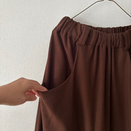 atelier naruse ウールポンチョ ギャザースカート　brown