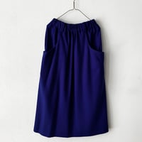 atelier naruse ウールポンチョ ギャザースカート　blue