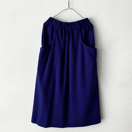atelier naruse ウールポンチョ ギャザースカート　blue