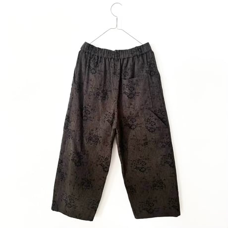qiri  antique mall yarn  jacquard painter pants・dark brown