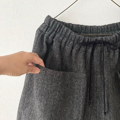 atelier naruse british wool tweed wide loose pants