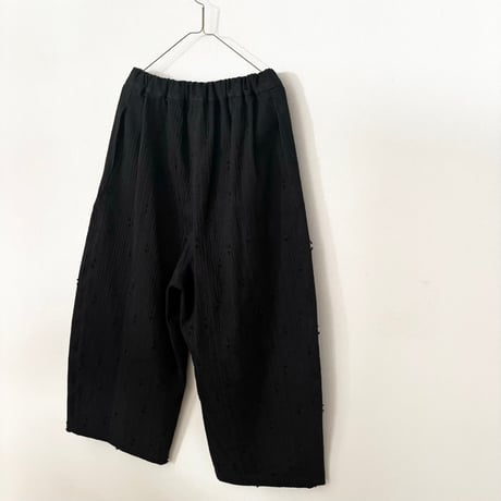 qiri   sashiko  jacquard  pants  ・black