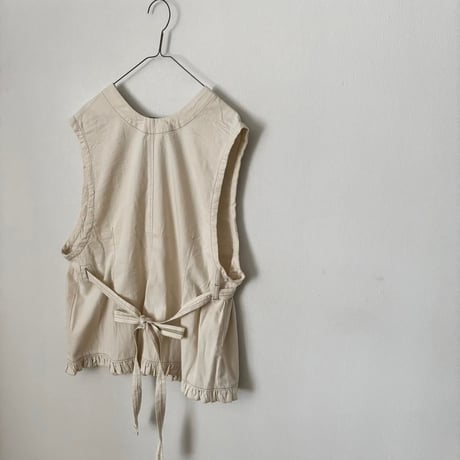 buoy buoy  8オンスDENIM HEM FRILL VEST・KINARI