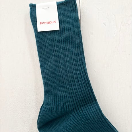 homspun 綿コーマ 糸起毛リブソックス