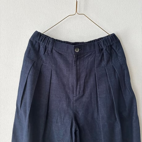 UNIVERSAL TISSU  コットンネル サイドタックパンツ