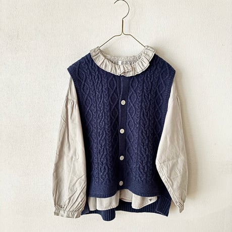 NATURAL LAUNDRY　2/16 メリノケーブル ベスト