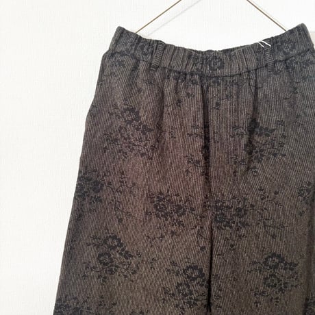 qiri  antique mall yarn  jacquard painter pants・dark brown