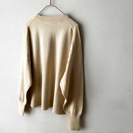 Hints On Moment Everything コットンカシミヤ クルーネックプルオーバー・クリーム