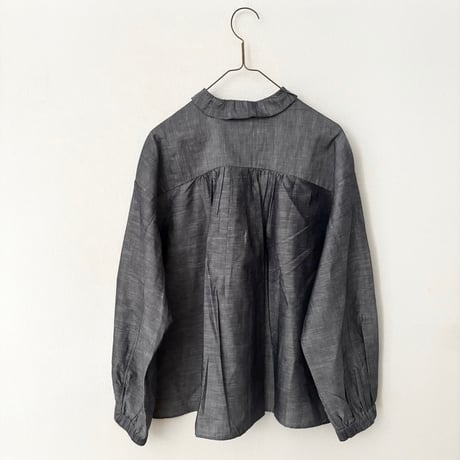 Hands of creation 80/-強撚クラシック バイオスラブ タックフリルブラウス