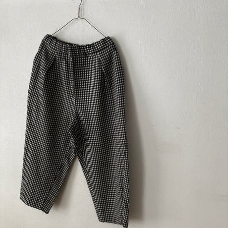 Hands of creation 2/48 リファイン オーバル八分丈パンツ・ブロックチェック