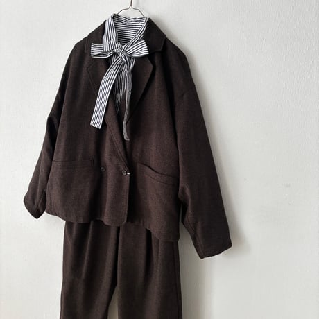 yuni コットンアクリルウール tailored short cocoon jacket