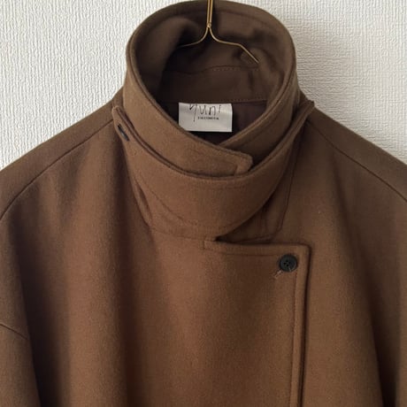 yuni super100/wool semi double cocoon coat