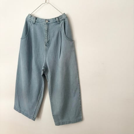 atelier naruse   cotton denim tuck pants・vintage wash