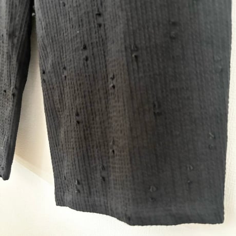 qiri   sashiko  jacquard  pants  ・black