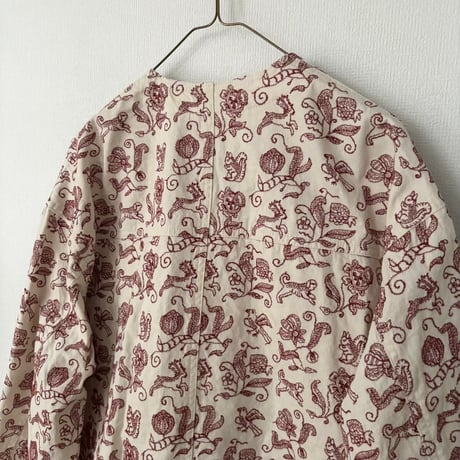 qiri  Arcadia embroidery denim jacket ・ecru