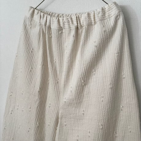 qiri   sashiko  jacquard  pants  ・ecru