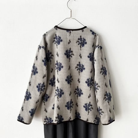 qiri　sarasa raised jacquard cardigan