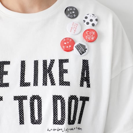 dot to dot クロスステッチ ロゴTシャツ・WHITE