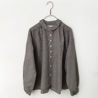 Hands of creation 80/-強撚クラシック バイオスラブ タックフリルブラウス・ギンガムチェック