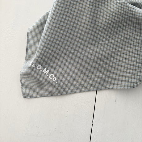 オールドマンズテーラー SILK COTTON BLOCK&GINGHAM SCARF・Blue