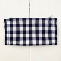 homspun 先染め帆布 横長ポーチ　チェック