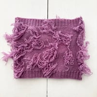 homspun ラム フリンジ ネックウォーマー・パープル
