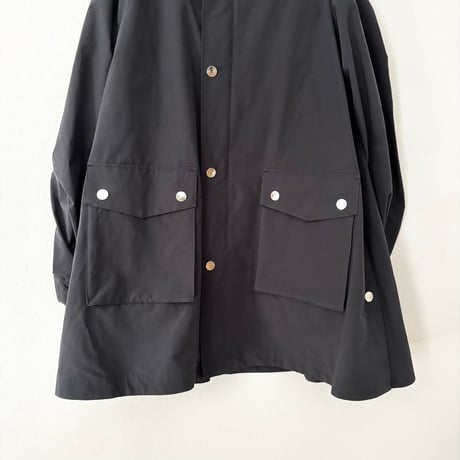 OUVERT ポリエステルナイロン 割繊ウェザーヴィンテージタンブラー撥水加工フードコート ・ネイビー