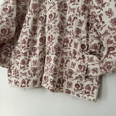 qiri  Arcadia embroidery denim jacket ・ecru