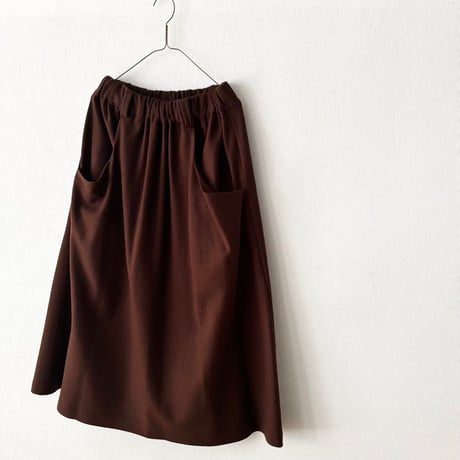 atelier naruse ウールポンチョ ギャザースカート　brown