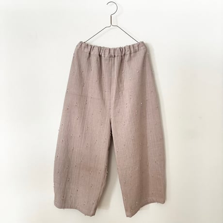 qiri   sashiko  jacquard  pants  ・dusty pink