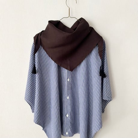 FOG LINEN WORK テス スカーフ・チョコレート