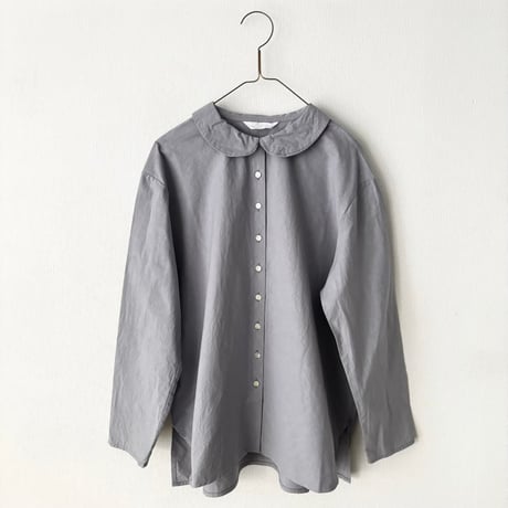 homspun バルキーシーチング フラットカラーブラウス