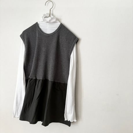 homspun ワッフルノースリーブプルオーバー