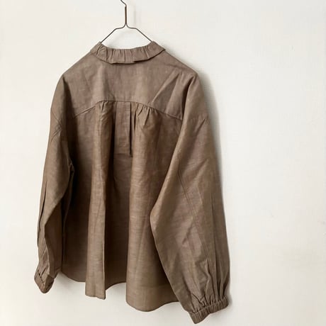 Hands of creation 80/-強撚クラシック バイオスラブ タックフリルブラウス