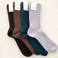 homspun 綿コーマ 糸起毛リブソックス