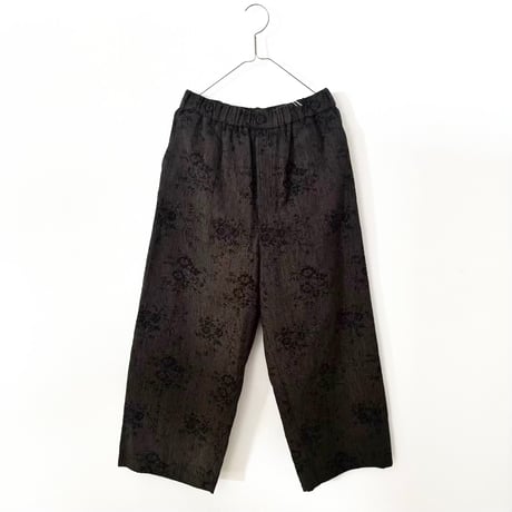 qiri  antique mall yarn  jacquard painter pants・dark brown