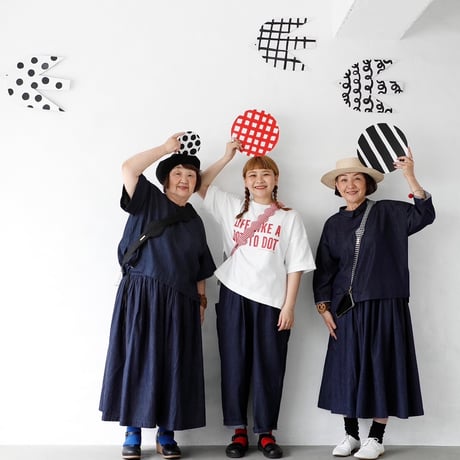 dot to dot デニムセットアップ　 5分袖ブラウス&キュロットパンツ