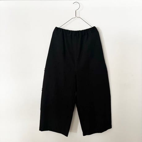 qiri   sashiko  jacquard  pants  ・black