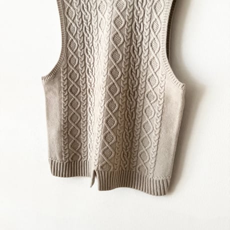 NATURAL LAUNDRY　2/16 メリノケーブル ベスト