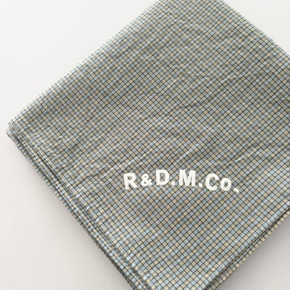 オールドマンズテーラー SILK COTTON BLOCK&GINGHAM SCARF・Blu