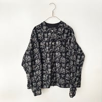 qiri  Arcadia embroidery denim jacket ・navy×beige