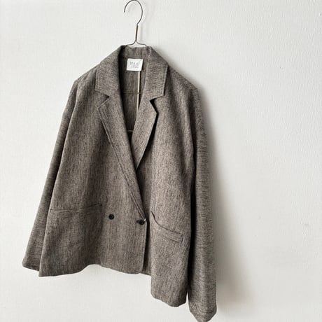yuni コットンアクリルウール tailored short cocoon jacket